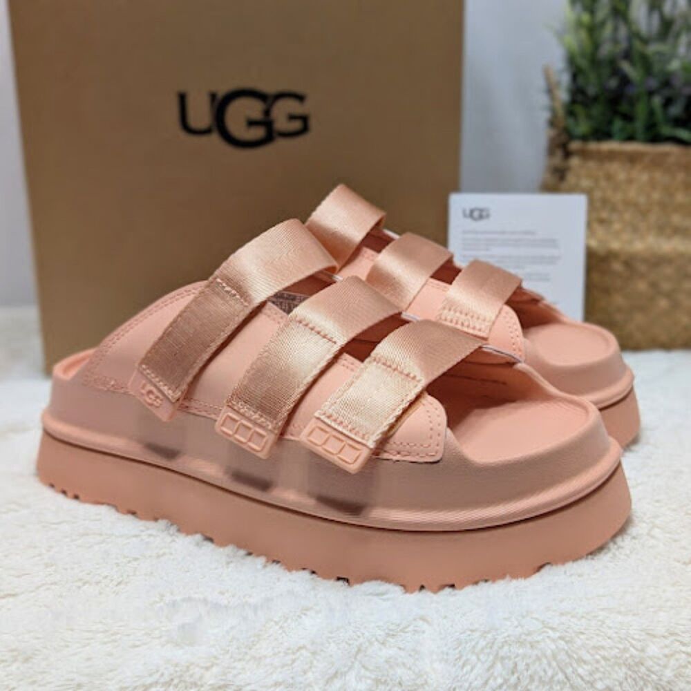 UGG Sun Pink GoldenGlow Slide Sandals Women's 9 NIB